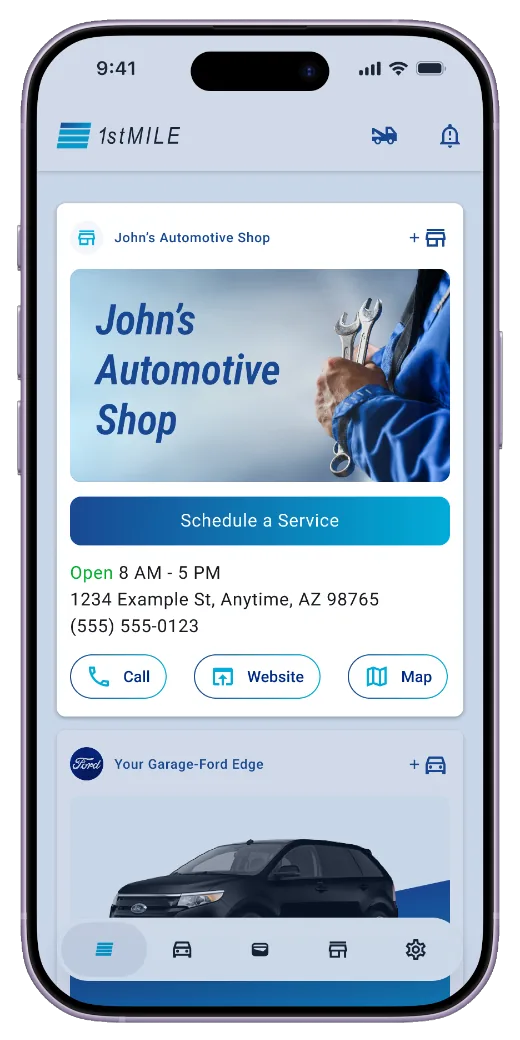 Favorite shop detail screen in the 1stMILE app